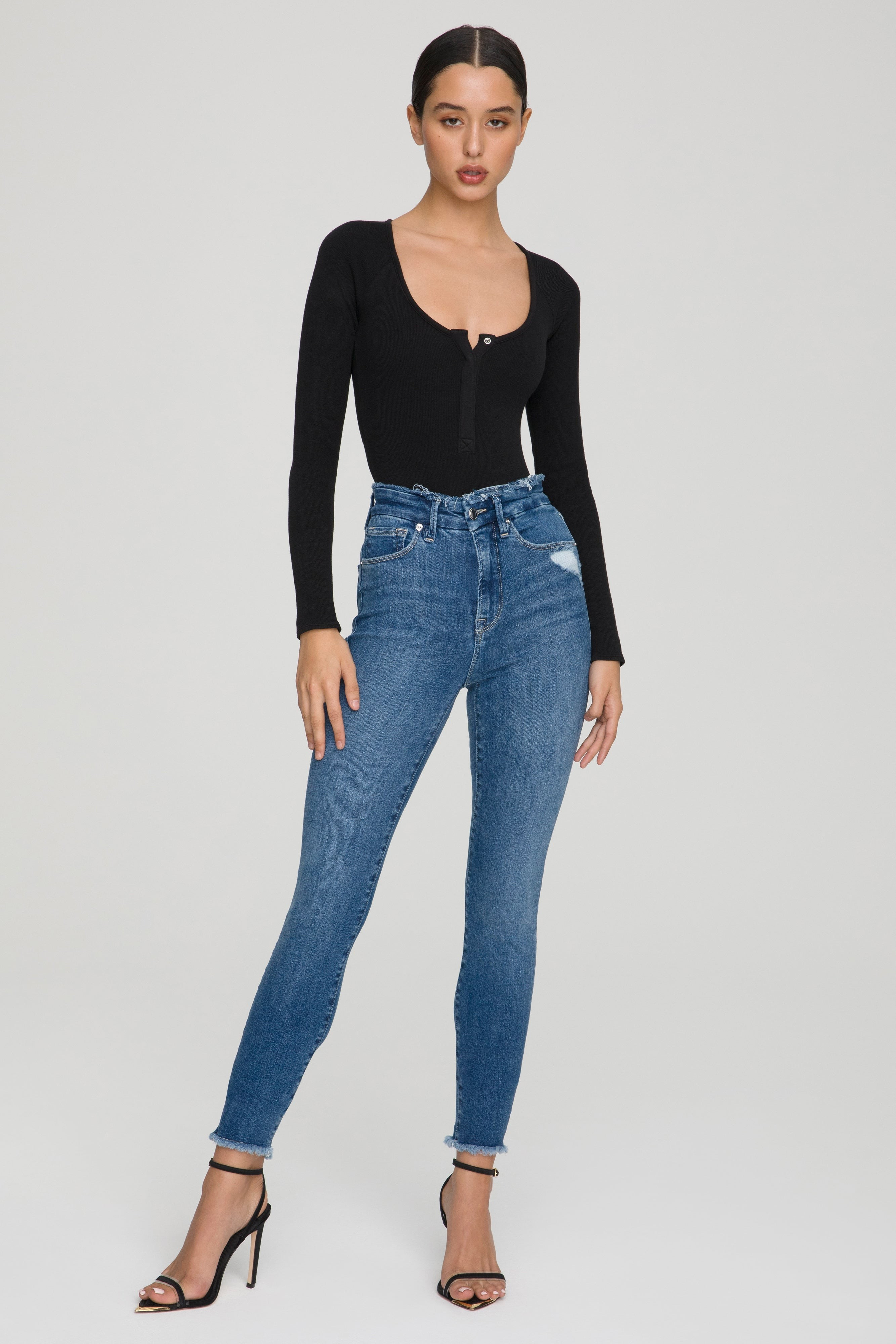 GOOD WAIST RAW EDGE | BLUE628 | Good American