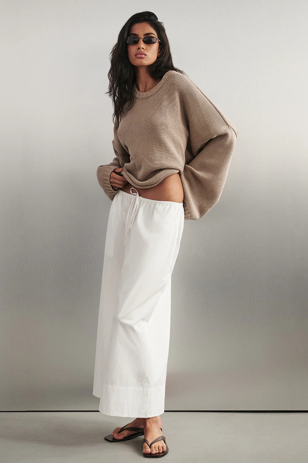 OLIVRA WHITE COTTON CROPPED PANT | DISSH