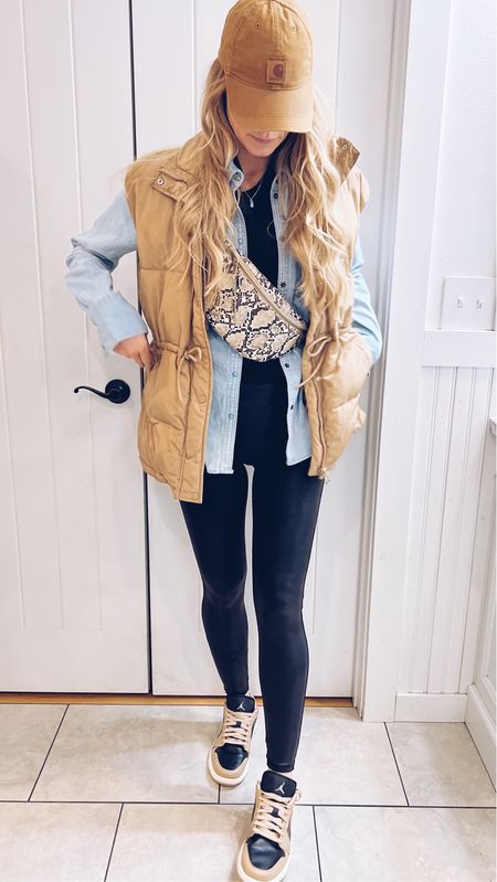 #ootd

Size reference 5’ 9” 140 lbs

Puffer vest - small
Western denim shirt - medium tall
Cropped black tee - medium
Black leggings - small 

Casual leggings outfits. Outfit ideas. Faux leather leggings outfits. Western style. Amazon finds. Neutral outfit ideas. Jordan’s. Neutral sneakers. Spring sneakers. 

#LTKFind #LTKshoecrush #LTKstyletip