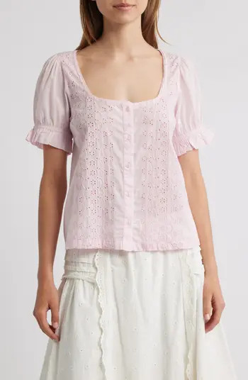 Damson Madder Organic Cotton Eyelet Top | Nordstrom | Nordstrom