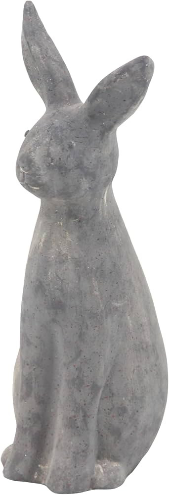 Deco 79 Polystone Rabbit Indoor Outdoor Garden Sculpture, 5" x 7" x 18", Gray | Amazon (US)