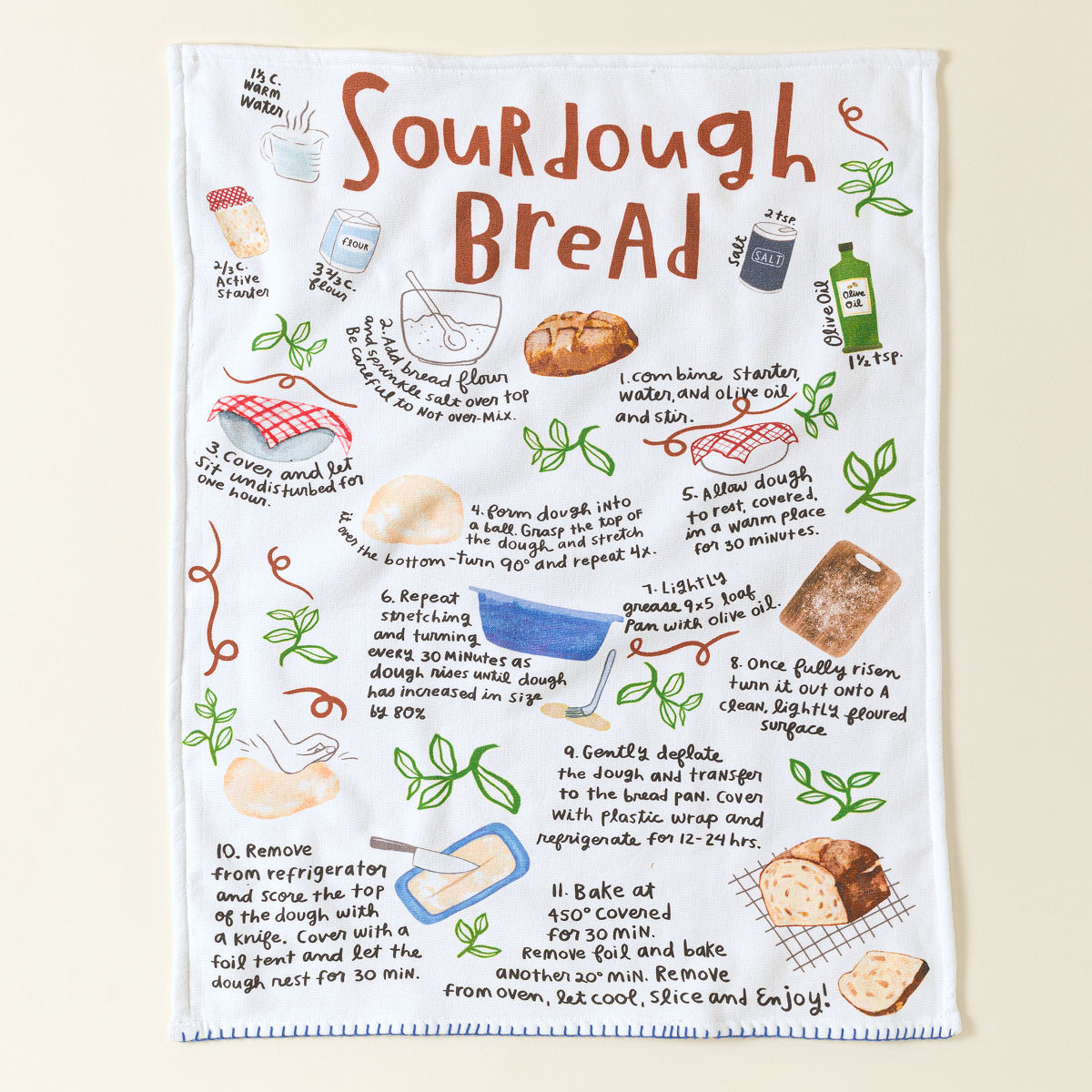Sourdough Recipe Dish Towel | UncommonGoods