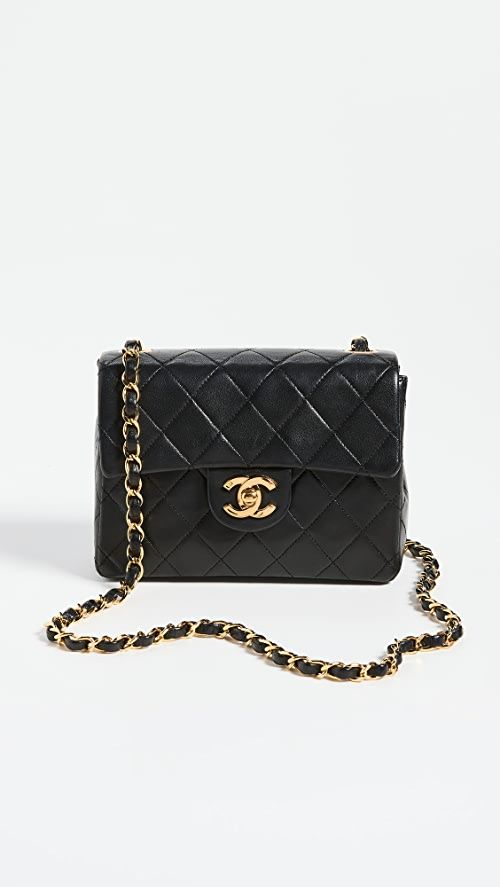 What Goes Around Comes Around Chanel Black Half Flap Mini Bag | SHOPBOP | Shopbop