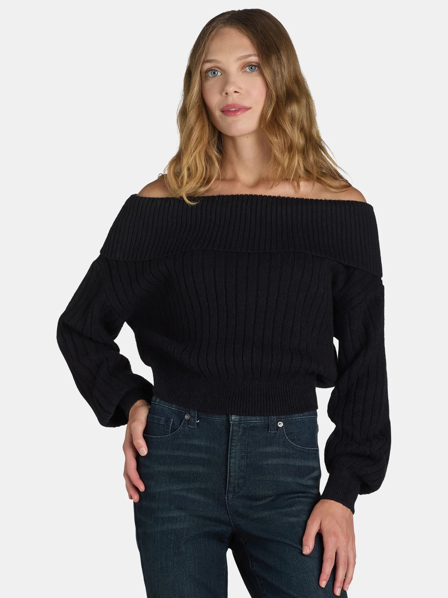 Madden NYC Women's Off the Shoulder Sweater | Walmart (US)