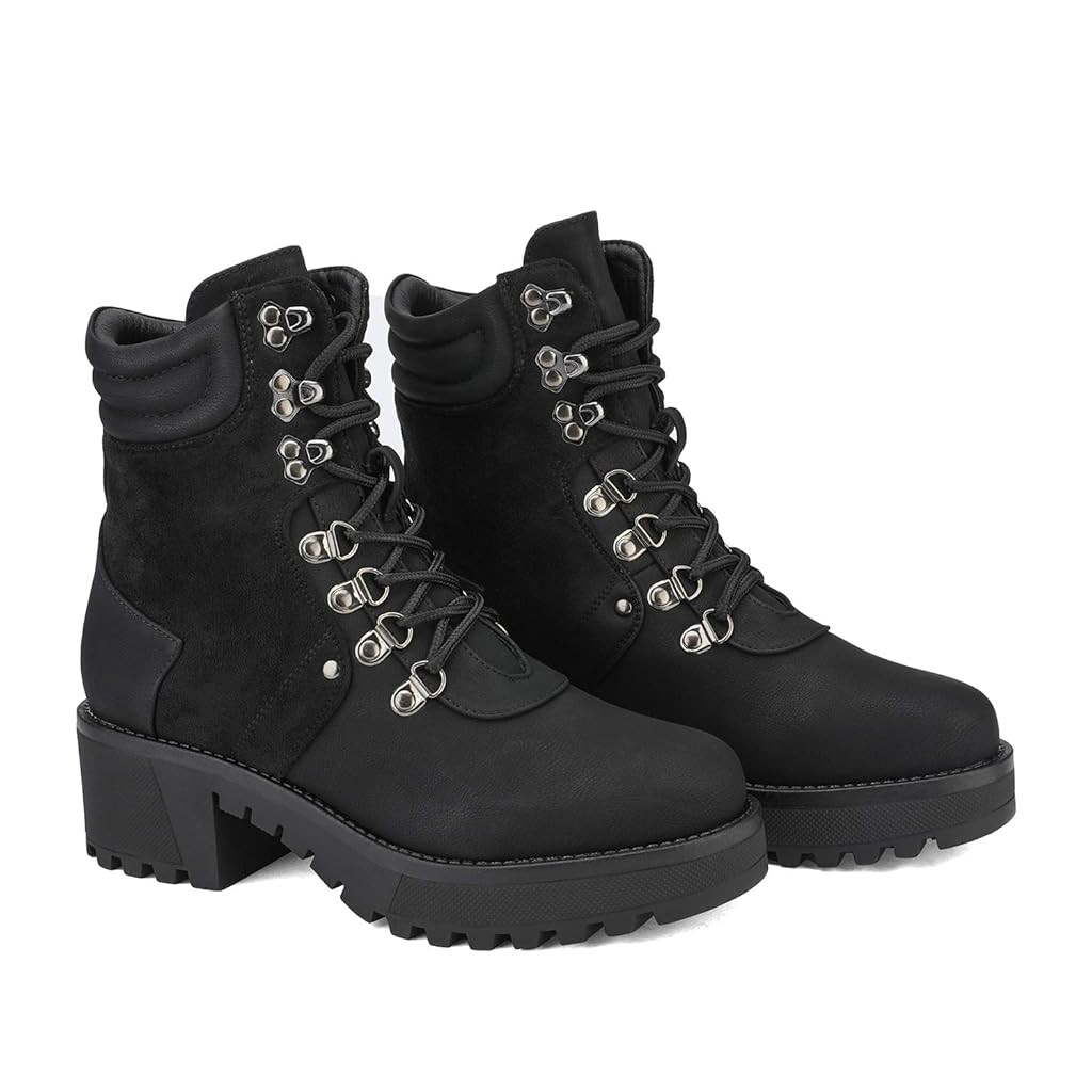 Women STRONG-3 DREAM PAIRS Women’s Lace up Platform Ankle Boots| DREAM PAIRS | Dream Pairs