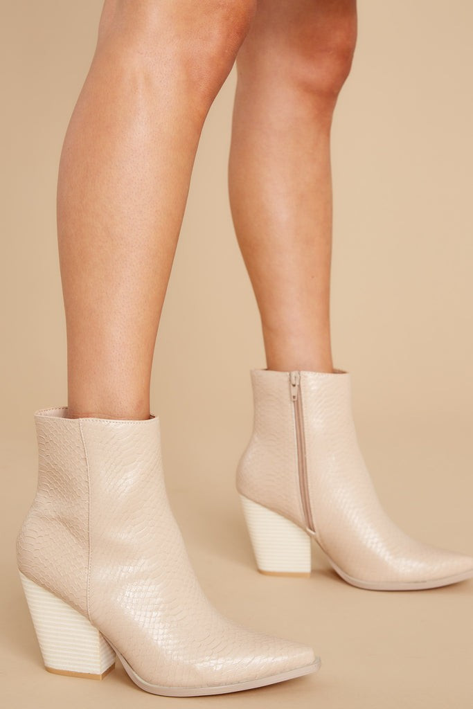 Gentle Persuasion Beige Ankle Booties | Red Dress 