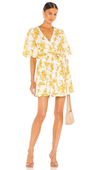 Rooney Wrap Mini Dress in Linden Floral Print | Revolve Clothing (Global)