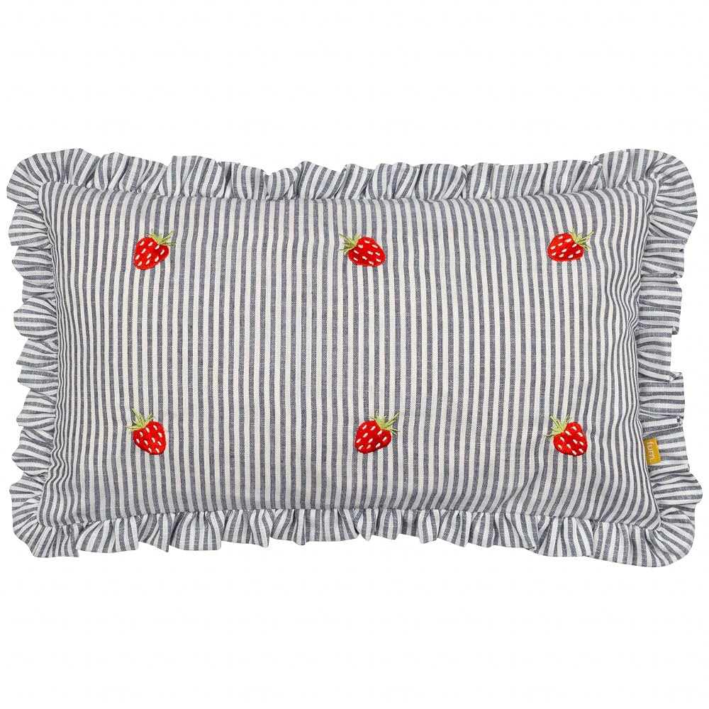 furn. Les Fruites bestickter Rüschen-Kissenbezug – Erdbeeren – 30 x 50 cm | Amazon (DE)