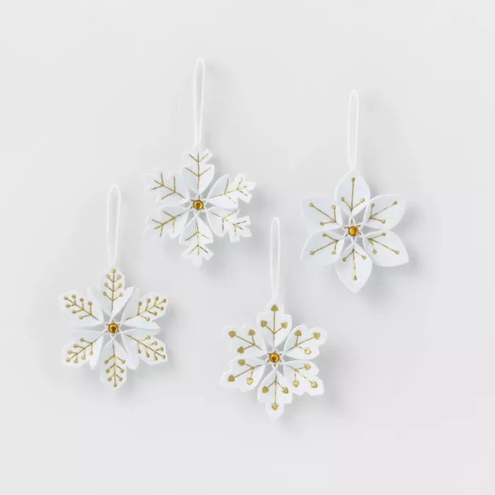 4pk Snowflake Christmas Tree Ornaments - Wondershop™ | Target