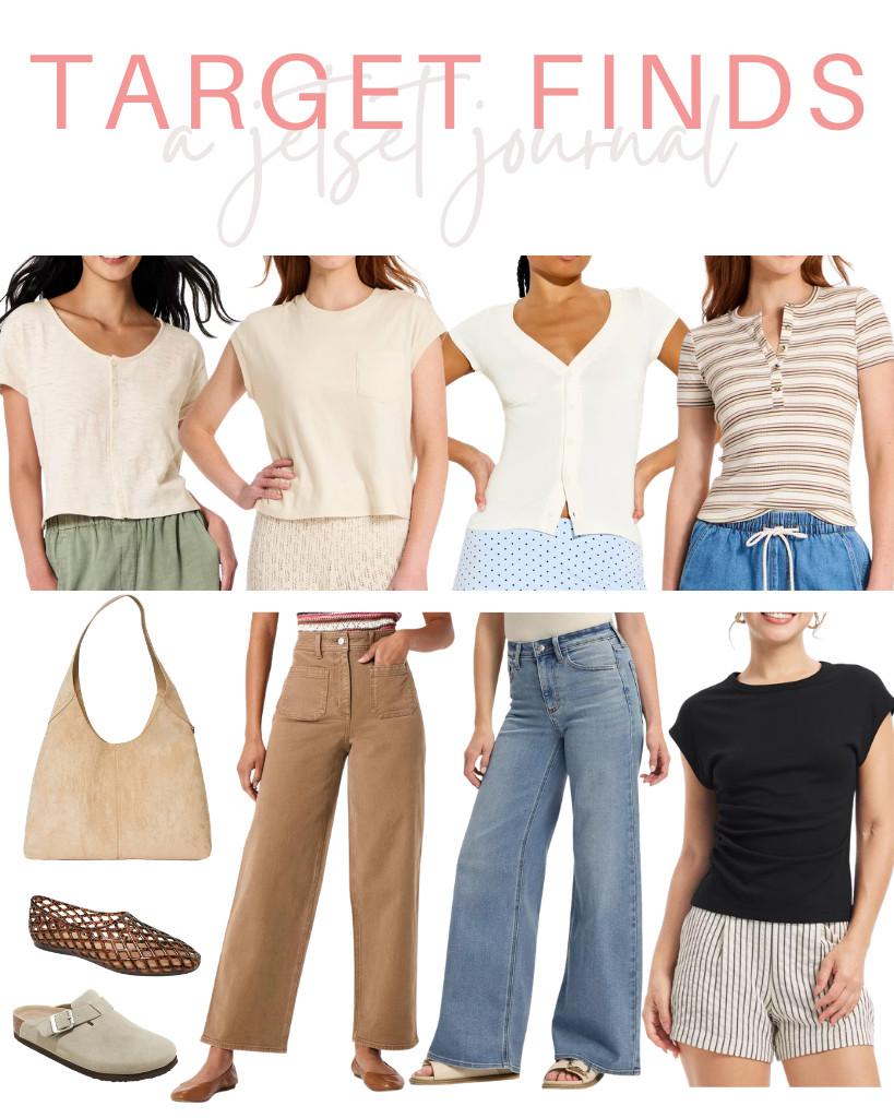 Waiting for Target Finds before you shop? To start this roundup, we have these short-sleeve shirts, mules, and wide-leg jeans from Universal Thread. This cap-sleeve top and jelly flats from A New Day are popular this week, too. A lot of great finds! 

 #LTKSeasonal #LTKSaleAlert #LTKTravel