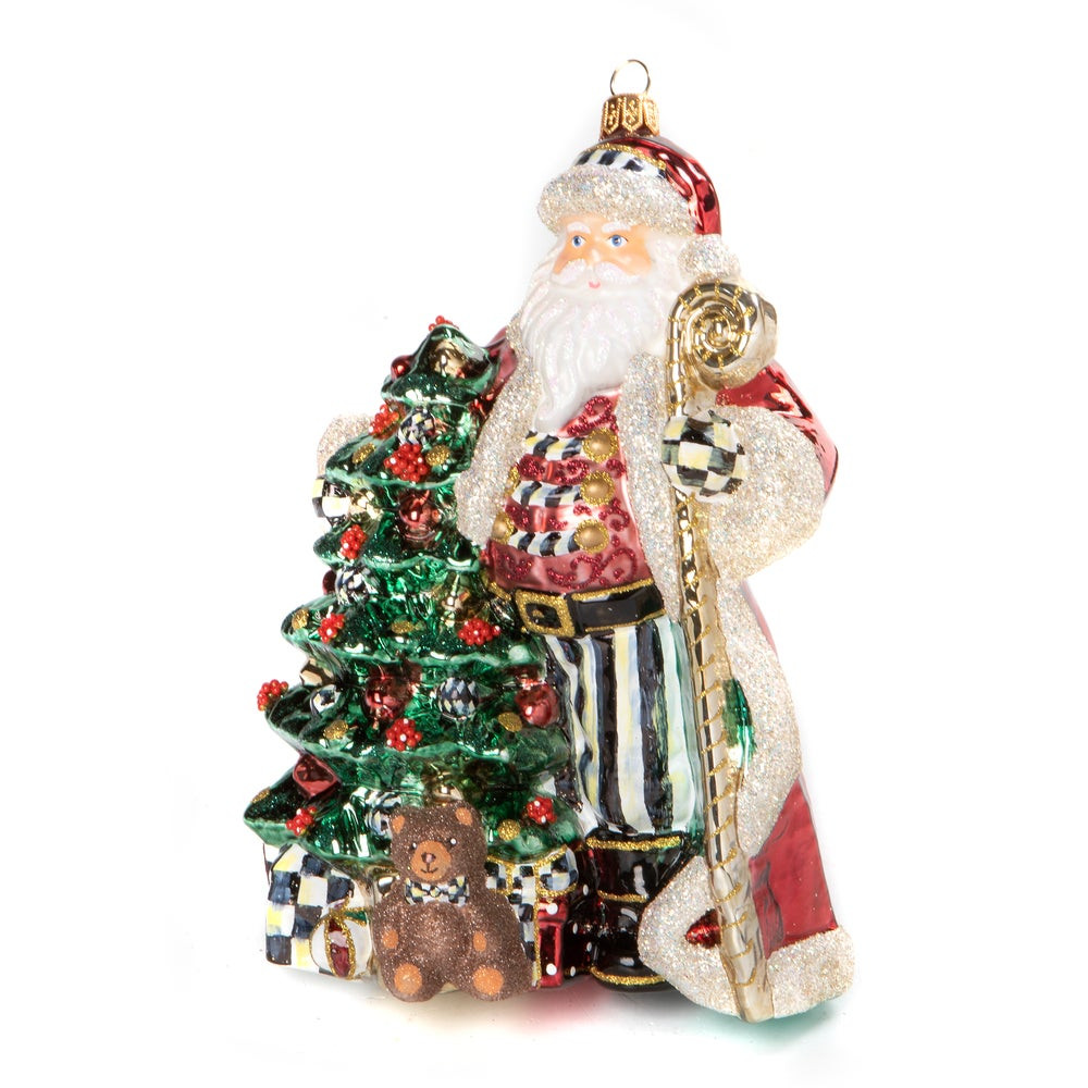 Christmas Magic Santa With Staff Glass Ornament | MacKenzie-Childs