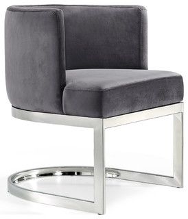 Gianna Velvet Dining Chair - Contemporary - Dining Chairs - by Meridian Furniture | Houzz (US)