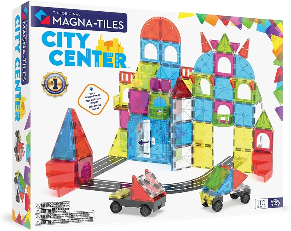 MAGNA-TILES City Center 110-Piece Magnetic Construction Set, The Original Magnetic Building Brand | Amazon (US)