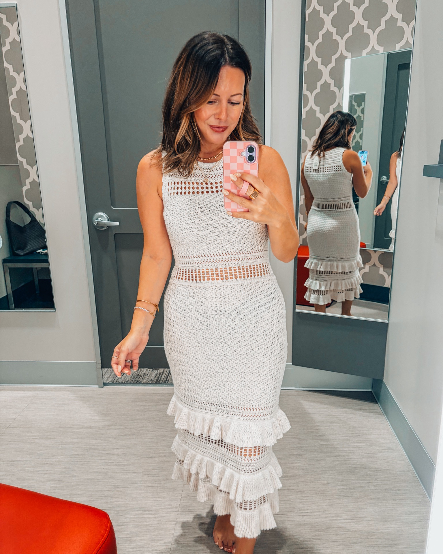The prettiest crochet dress 🤍 Such a good vacation, date night or dinner look. Linking the full outfit!

#LTKgrwm #LTKmomlife #LTKSeasonal