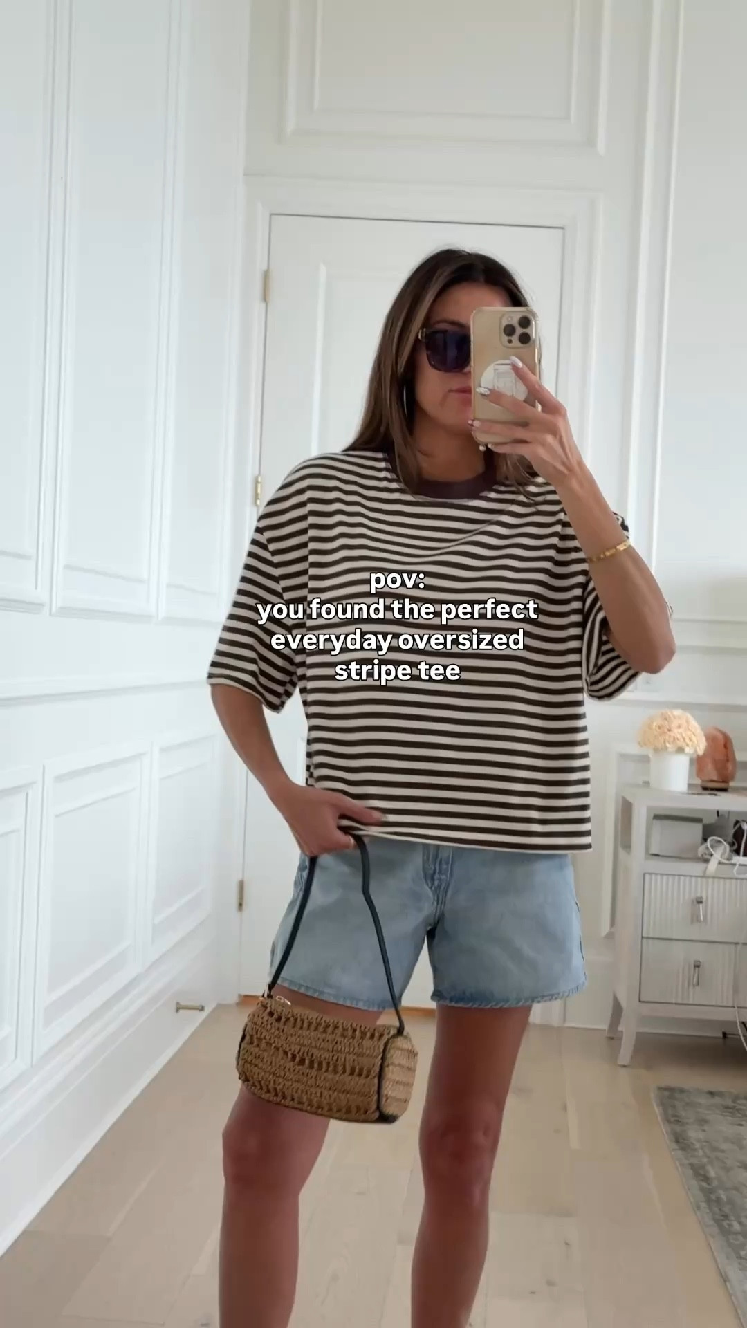 Obsessed with these short sleeve stripe tees! Under $30! 

Runs true to size wearing small 

@amazon @amazonfashion

Spring outfit, spring break outfit, mom outfit, casual outfit, denim shorts, jean shorts 

#LTKOver40 #LTKootd #LTKmomlife