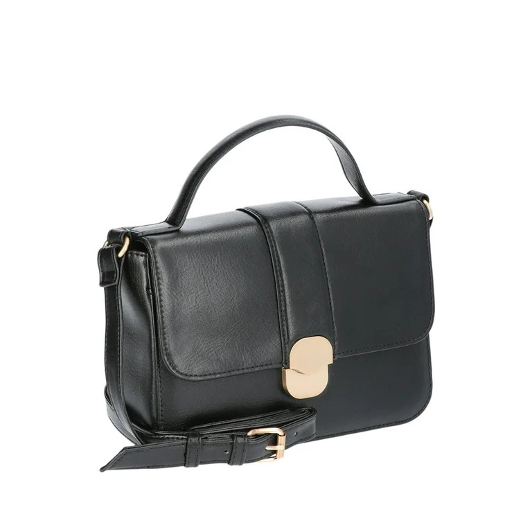 Time and Tru Women's Vida Crossbody Bag, Black | Walmart (US)