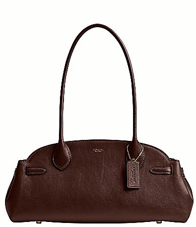 COACH Glazed Leather Empire East-West Carryall Satchel Bag 34 - Maple | Dillard's