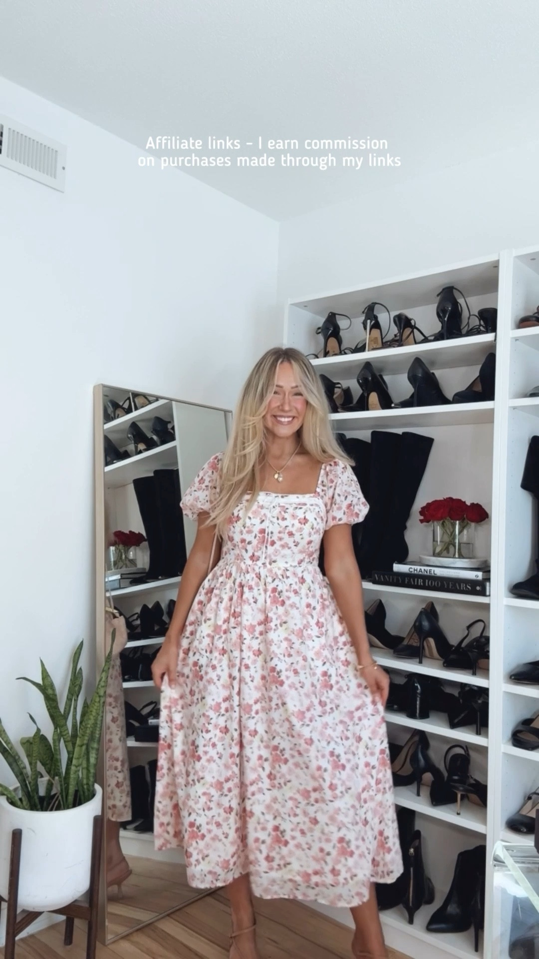 Affiliate links - I earn commission on purchases made through my links | pink floral spring dress midi 
