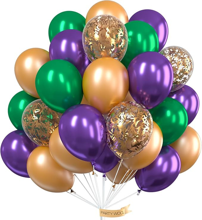 PartyWoo Purple Green Gold Balloons 50 pcs 12 Inch Purple Balloons Gold Balloons Hunter Green Bal... | Amazon (US)