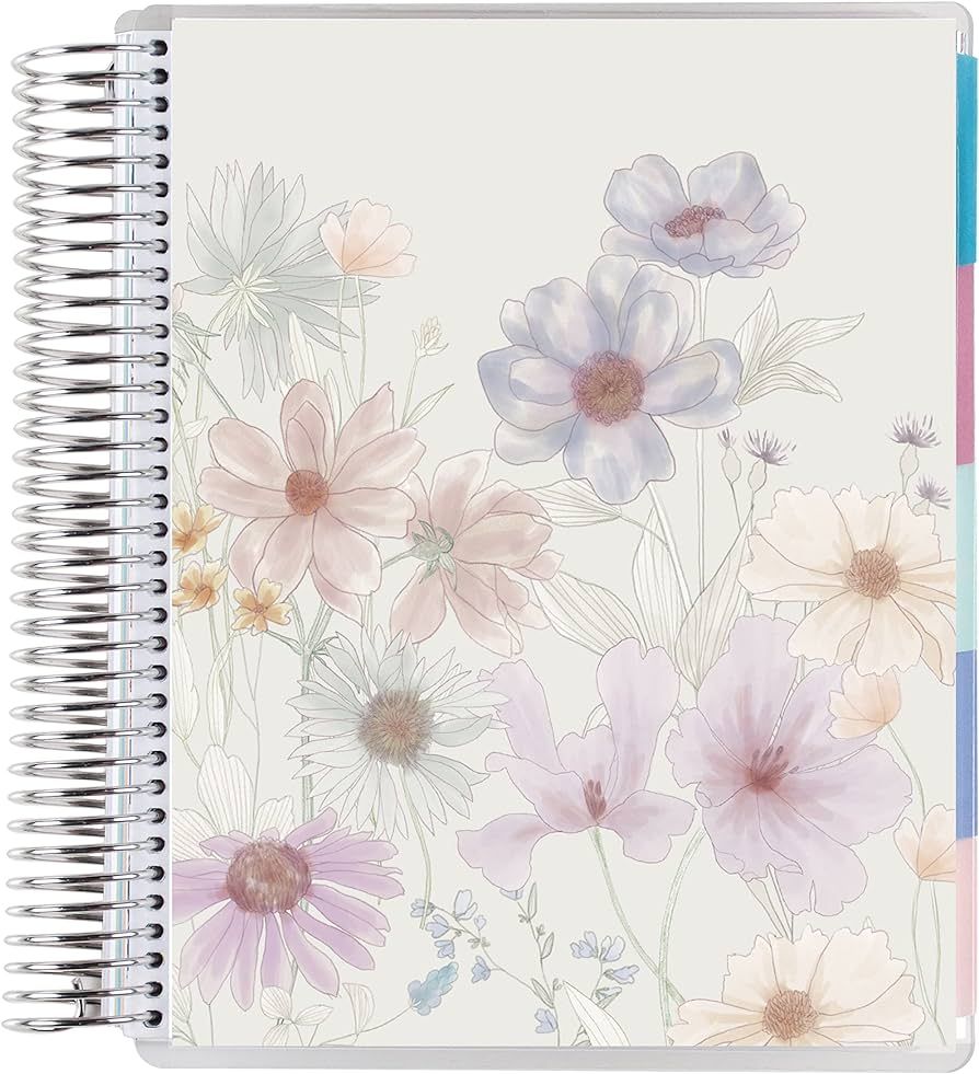 Erin Condren Platinum Coil Spiral Bound 12 Month Life Planner Wildflowers Classic Cover All-in-On... | Amazon (US)