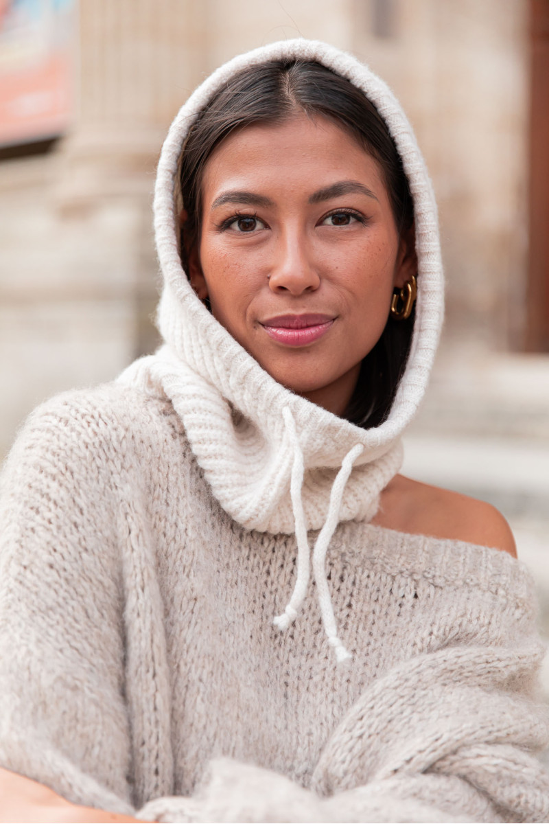 MOKA Chocolat/Rose - Cagoule Rayée femme | Pretty Wire