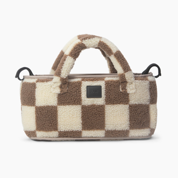 7AM Enfant Checkered Stroller Organizer in Checkers Tan | 100% Nylon | Babylist