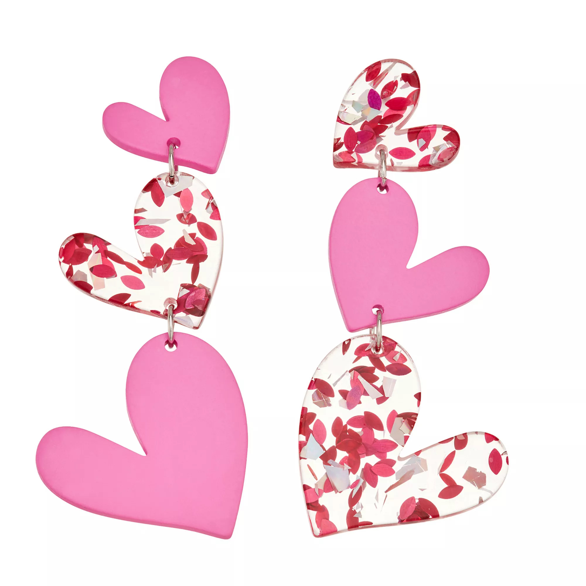 Celebrate Together™ Silver Tone Linear Heart Earrings | Kohl's