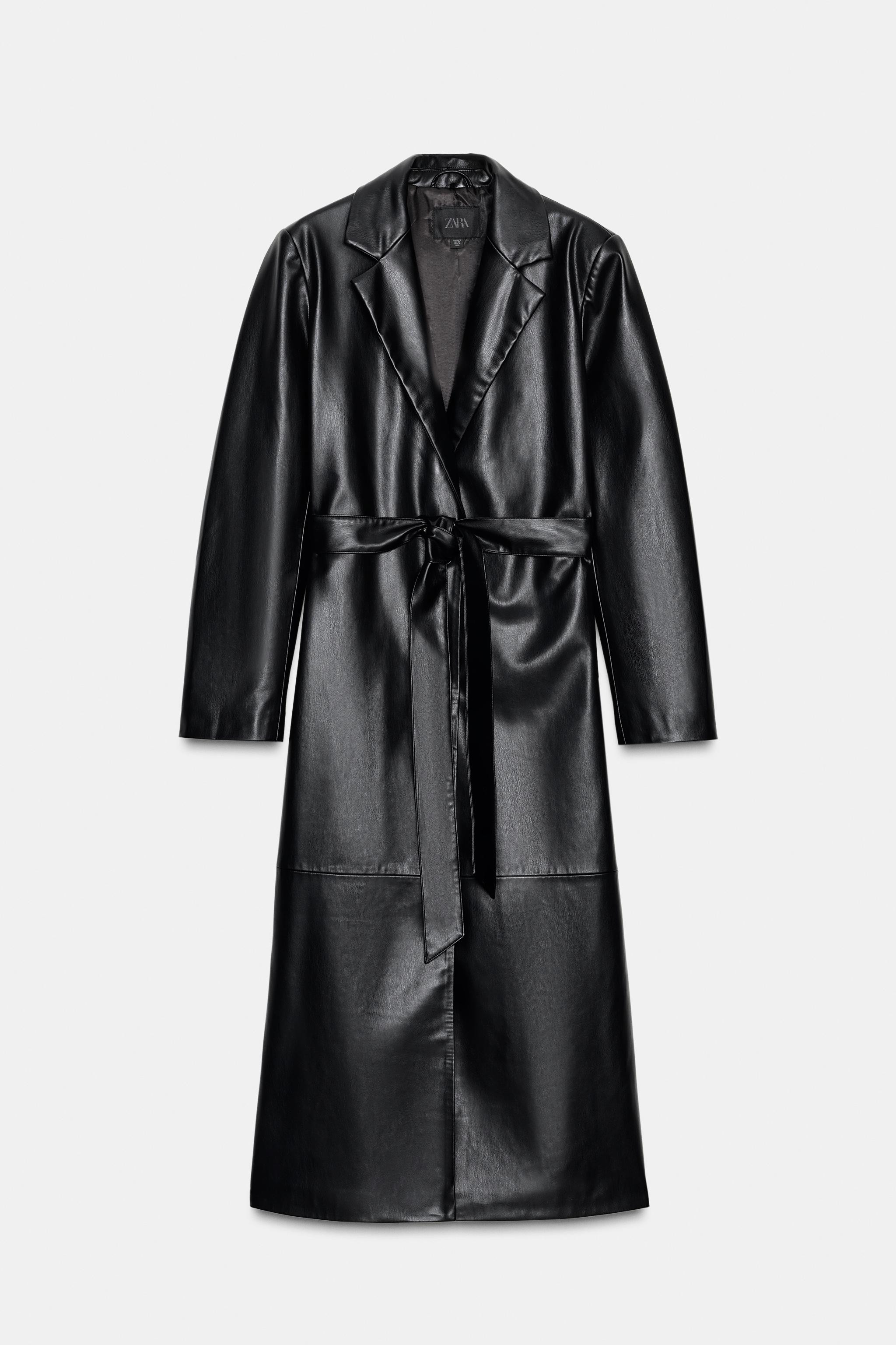 FAUX LEATHER COAT WITH DETACHABLE COLLAR | Zara US