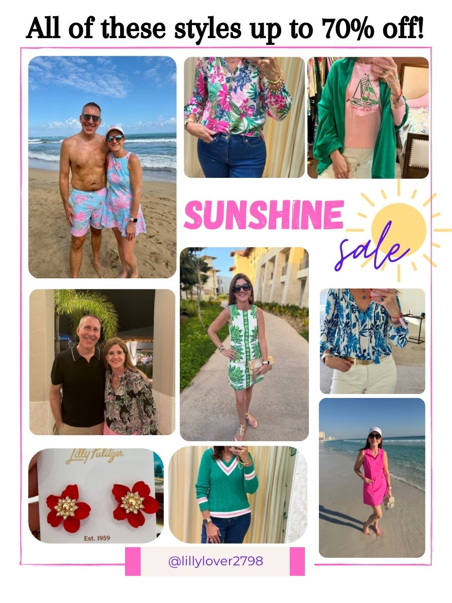 Lilly Pulitzer Sale 
HELLO SUNSHINE ☀️🌸
All of these Lilly Pulitzer styles are up to 70% OFF in the Sunshine Sale!
From dresses and resort wear to everyday favorites—these are the pieces I wear on repeat.
Tap to shop before your size is gone 💖🌴

#LillyPulitzer
#LillySale
#SunshineSale
#LTKSale
#LTKFinds
#LTKStyle
#LTKUnder100
#PreppyStyle
#ResortStyle
#ColorfulFashion
#BoldPrints
#PalmPrintPerfection
#VacationStyle
#ShopTheSale
#SaleAlert
#LTKSaleAlert 
#LTKSwim

Lilly Pulitzer Sunshine Sale, Lilly dresses on sale, Lilly tops, resort wear, preppy fashion, colorful outfits, palm print dresses, vacation outfits, summer style, LTK sale finds, Lilly Pulitzer deals





#LTKWorkwear #LTKTravel #LTKWedding