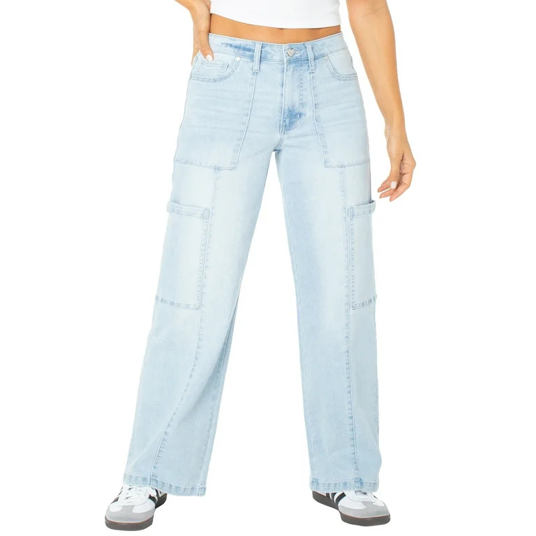 Celebrity Pink Wide Leg Cargo Pant, Women's and Women's Plus | Walmart (US)