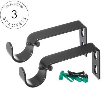 Ivilon Drapery Window Curtain Rod - End Cap Style Design 1 Inch Pole. 48 to 86 Inch Color Black | Amazon (US)