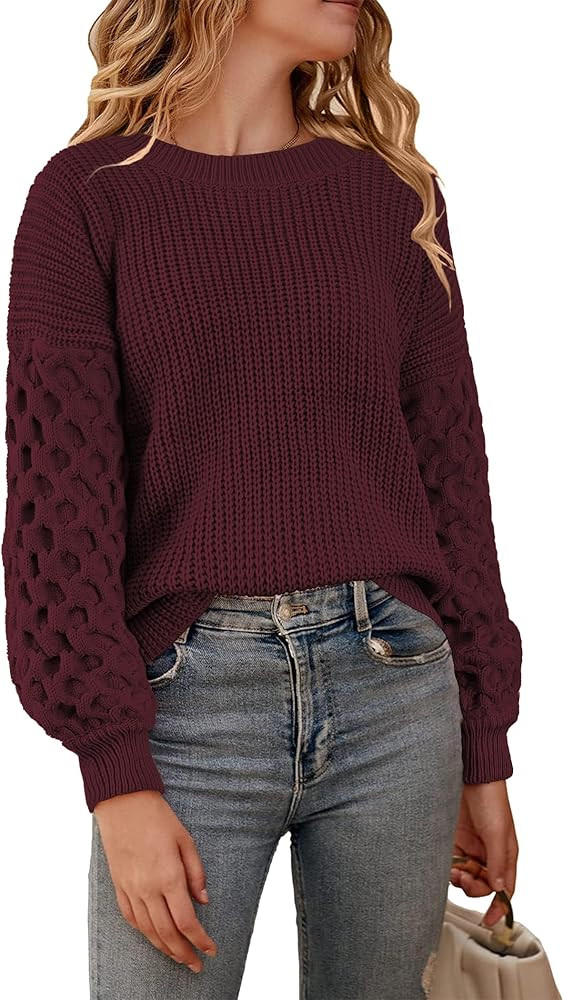 Womens Sweaters Fall Fashion 2024 Sweatshirt for Women Tops Crewneck Long Sleeve Shirts Casual Tu... | Amazon (US)