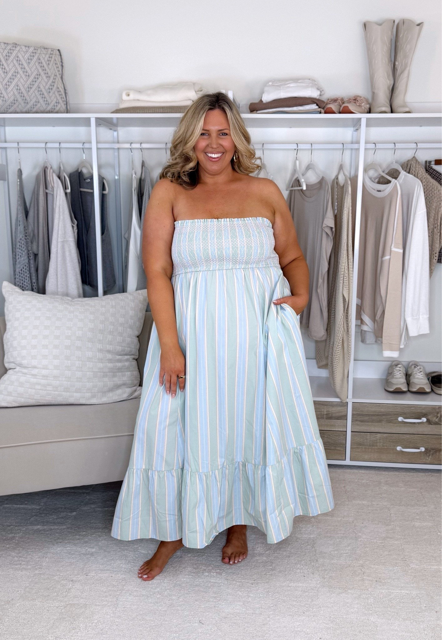 Wearing an XXL in almost everything. In the strapless striped dress I’m wearing an XL, in the pants I’m wearing a 36 and the top is an XL, the floral mini dress is an XL but it was too small. Use code AFLTK for 20% off! Plus size, Abercrombie, outfit inspo, mom style, summer fashion, apron belly, on sale, dresses

#LTKMidsize #LTKPlusSize #LTKSeasonal