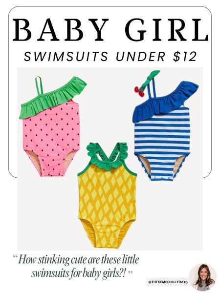 Baby girl swimsuits from Old Navy that are on sale and under $12 

#LTKswim #LTKbaby #LTKsalealert