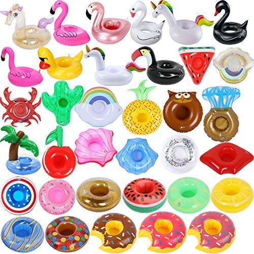 Inflatable Drink Holder 35 Pack Inflatabl Floats Floating Cup Holders Fun Floaties for Swimming Pool Party | Amazon (US)
