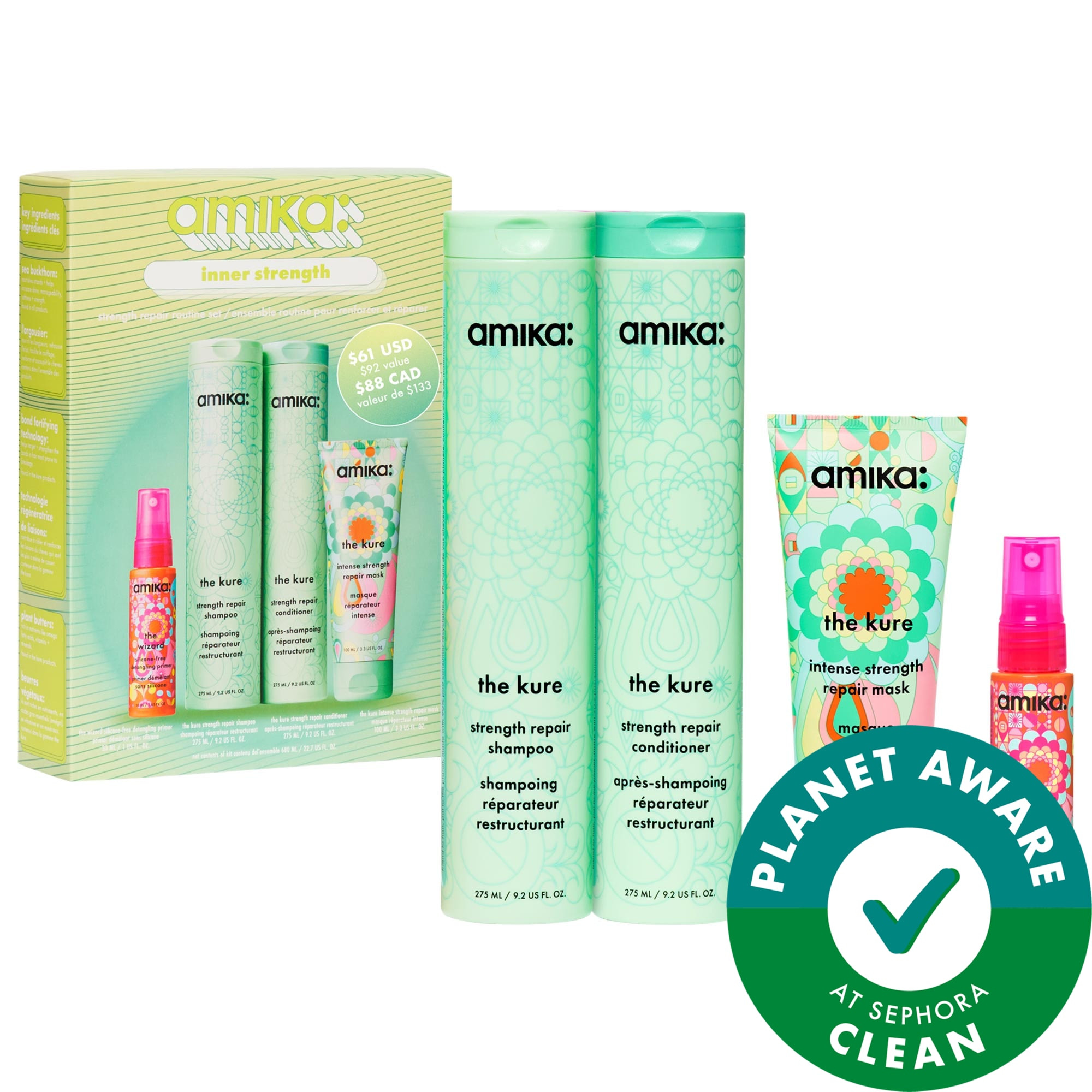 amika Inner Strength Repair Routine Hair Gift Set | Sephora (US)