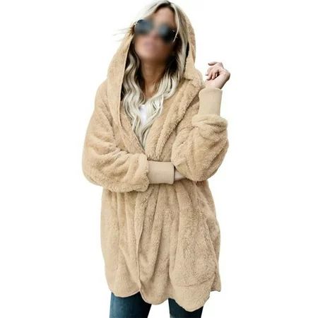 Sexy Dance Women Casual Loose Hoodie Open Front Fuzzy Fleece Hooded Ultra Plush Cardigan Pockets Fau | Walmart (US)