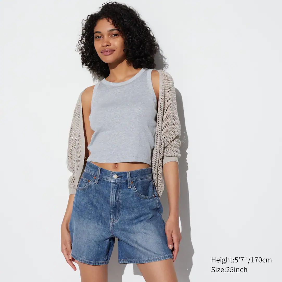 High Waisted Baggy Jeansshorts | UNIQLO (DE)