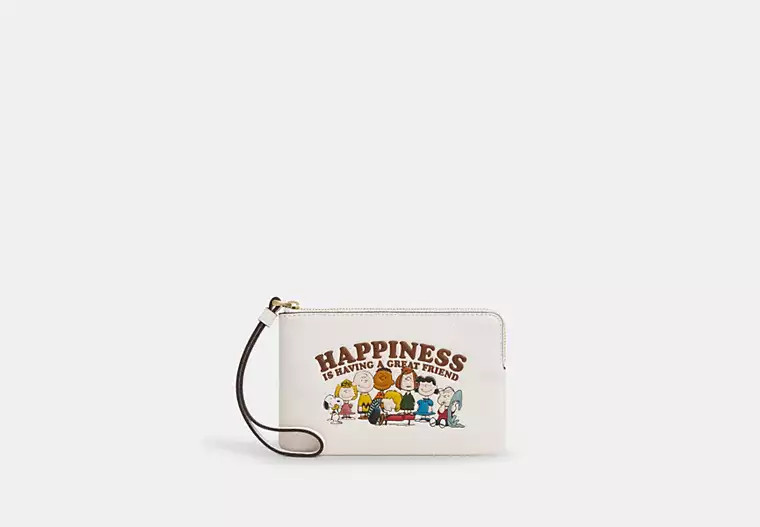 Coach X Peanuts Corner Zip Wristlet | Coach Outlet US