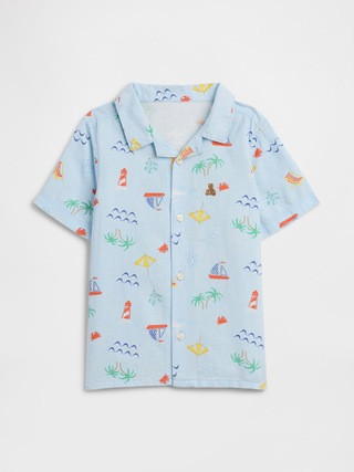 babyGap Brannan Bear Linen-Blend Vacay Shirt | Gap Factory