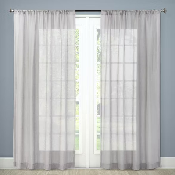 Sheer Linen Curtain Panels 84"x54" - Threshold™ | Target