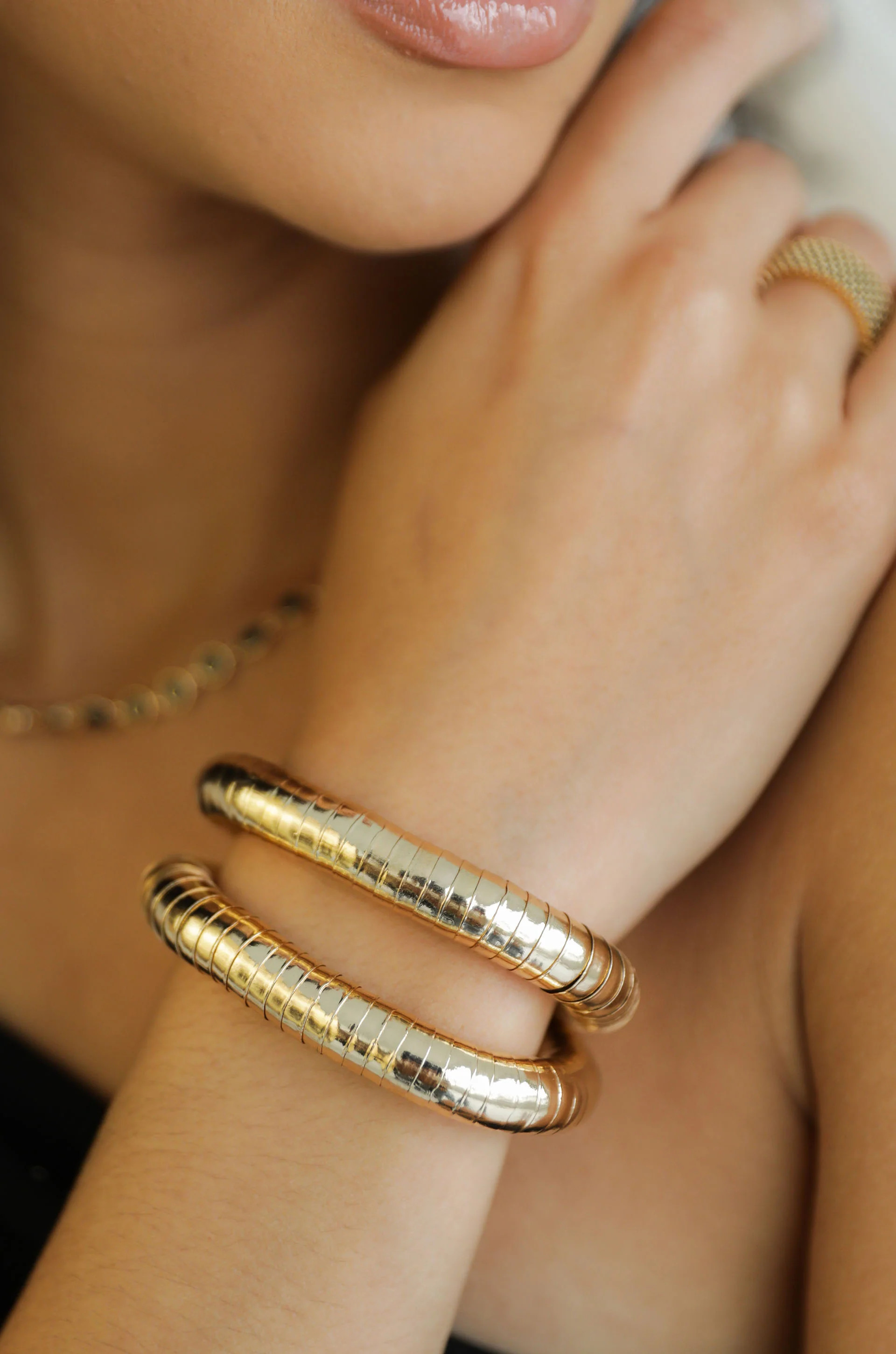 Liquid Gold Stretch Bracelet Set | Ettika