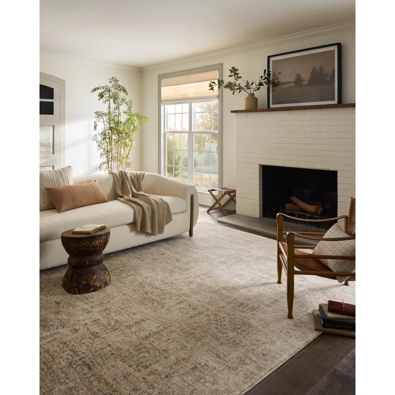 Magnolia Home by Joanna Gaines x Loloi Junie Oatmeal / Smoke Area Rug | Wayfair North America