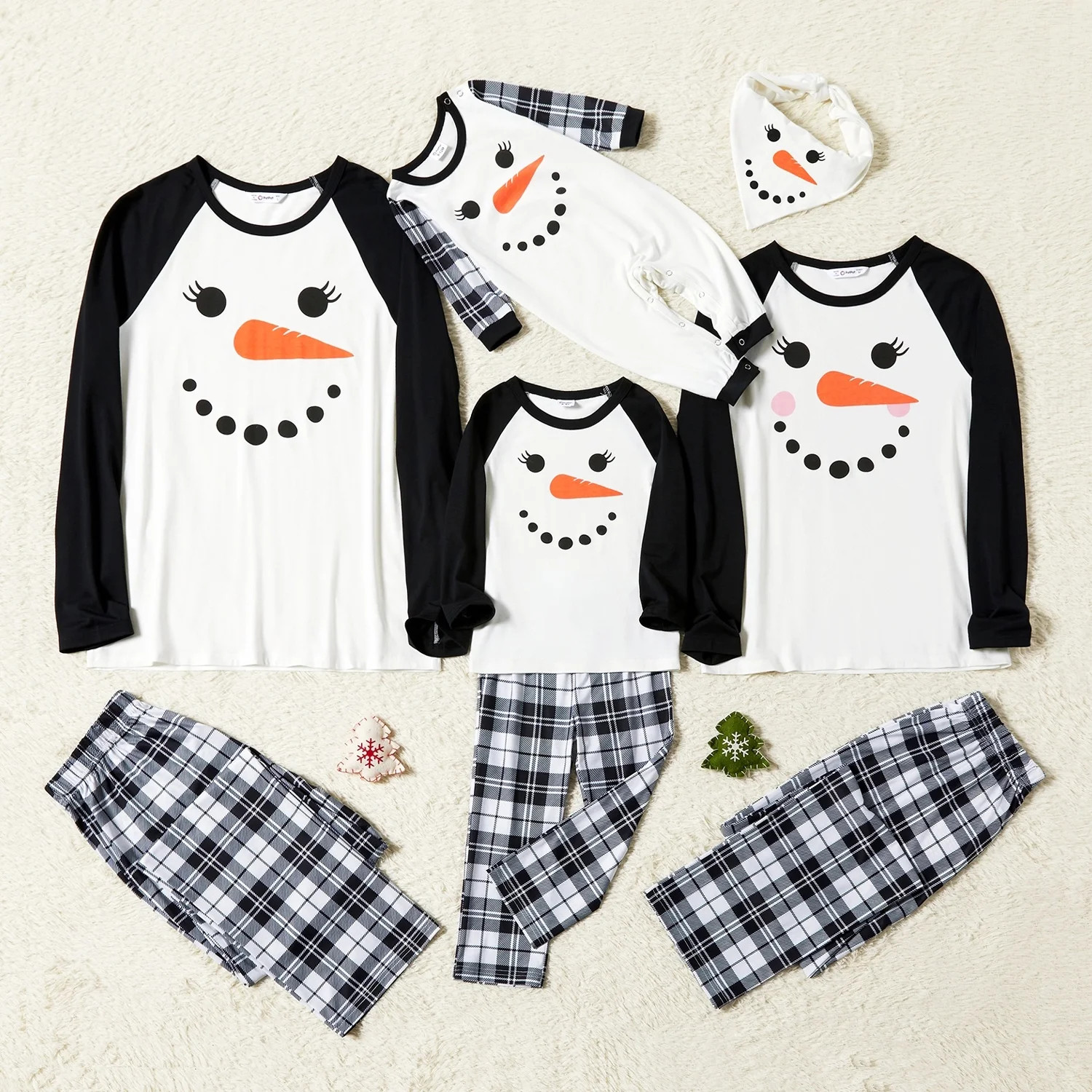 PatPat Family Matching Christmas Carrot Snowman Print Plaid Pajamas Sets,Flame Resistant,2-piece,... | Walmart (US)