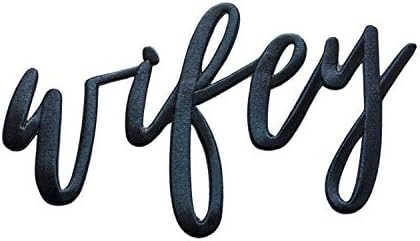 Blue Boho Designs (Black) Wifey Wedding Patch - Iron-On, Heat Transfer Embroidery Letters - Custom P | Amazon (US)