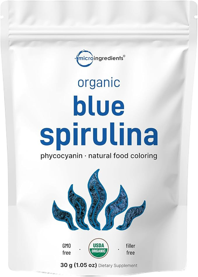 Organic Blue Spirulina Powder (Phycocyanin Extract), 30 Servings - No Fishy Smell, 100% Vegan Pro... | Amazon (US)