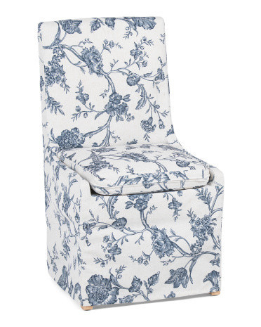 21.5X36.5 Floral Slipcover Dining Chair, Polyester | TJ Maxx