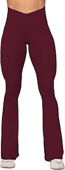 Sunzel Flare Leggings, Crossover Yoga Pants with Tummy Control, High-Waisted and Wide Leg | Amazon (US)