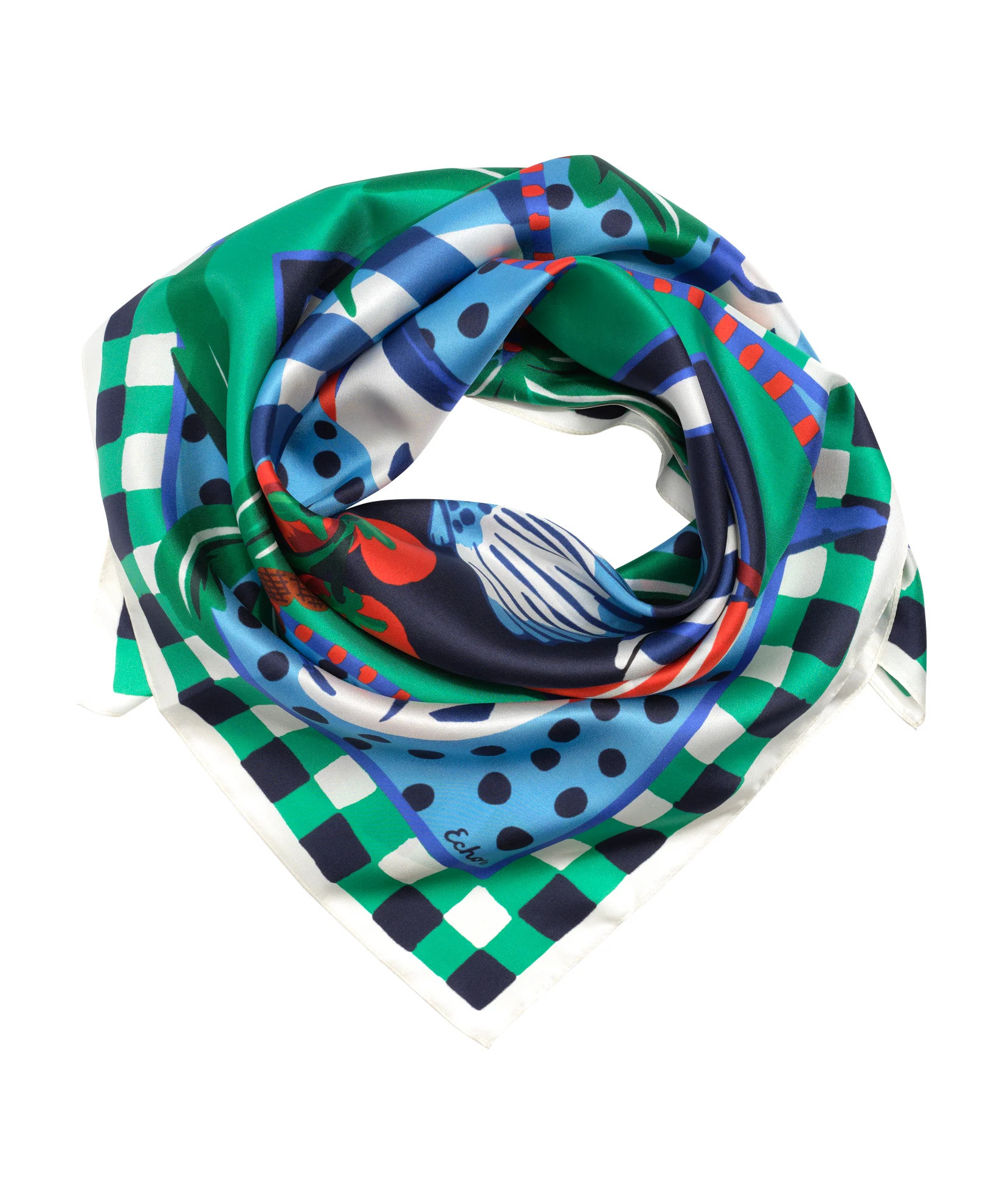 Beach Picnic 35" Silk Square Scarf | Echo New York