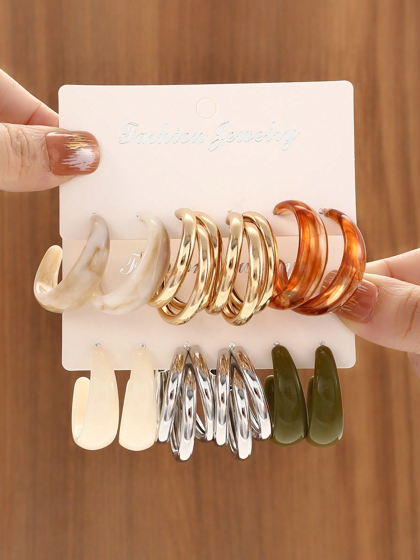 6 Pairs Of Exquisite Women's Resin Hoop Earrings, Perfect Summer Earrings And Women's Gifts | SHE... | SHEIN